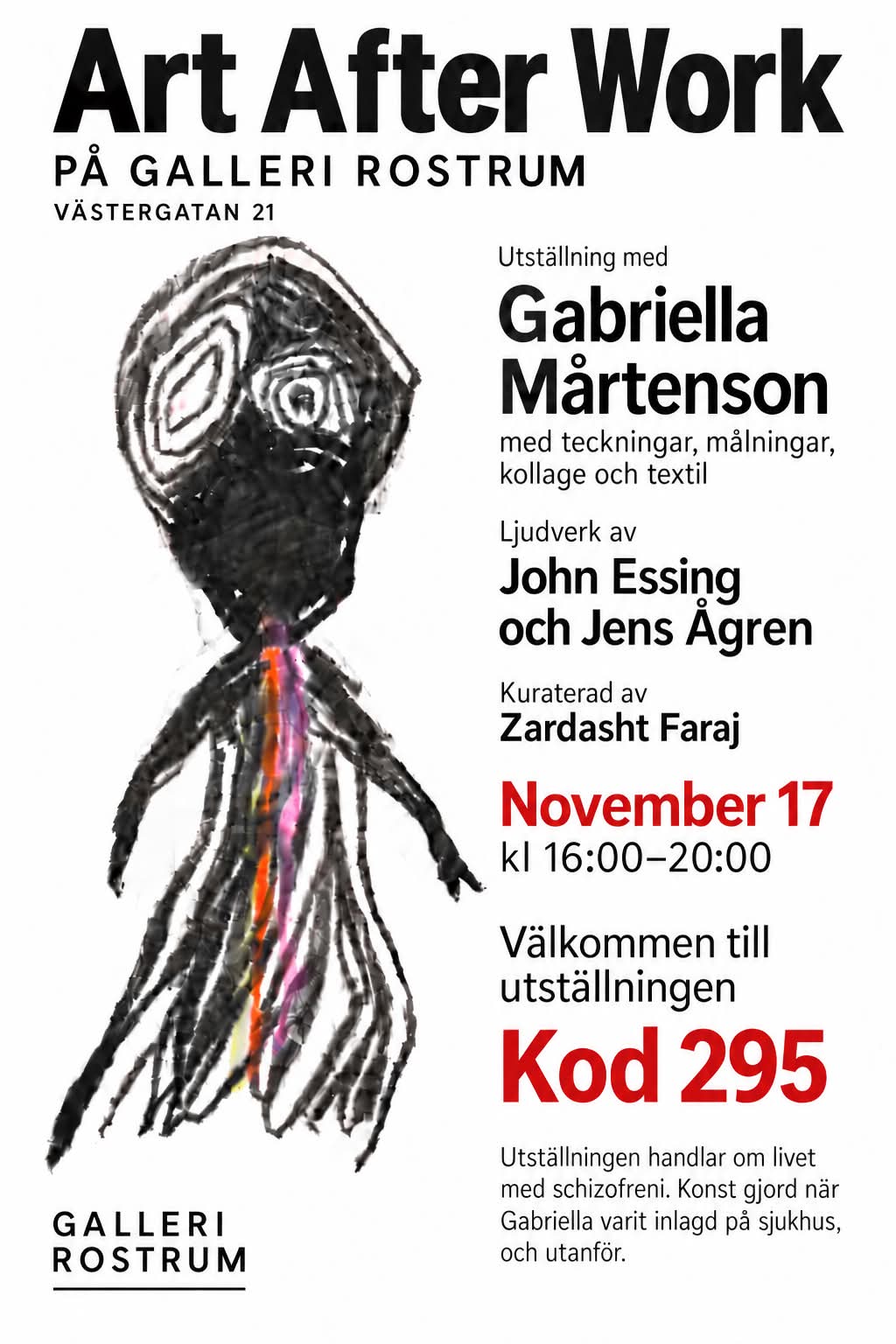 Gabriella Mårtenson, John Essing och Jens Ågren på Galleri Rostrum