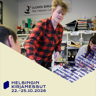 Suomen sarjakuvaseura på Helsingfors bokmässa med läshörna, verkstad och samtal om serier